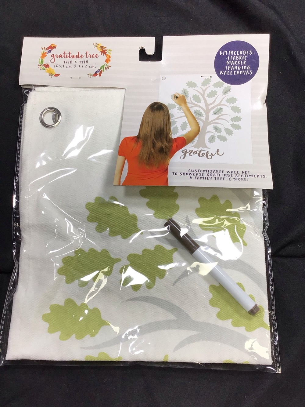 Gratitude Tree Customizable Hanging Wall Canvas Kit